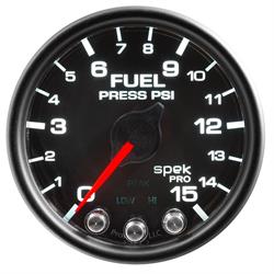 AutoMeter P31532 Spek-Pro Fuel Press. Gauge,2-1/16,0-15 PSI,Domed