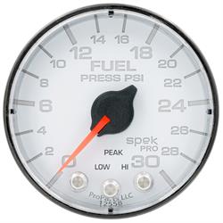 AutoMeter P316128 Spek-Pro Fuel Press. Gauge,2-1/16,0-30 PSI,Flat