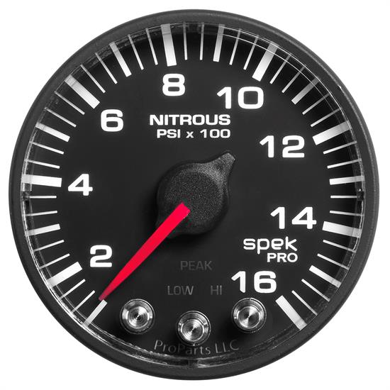Auto Meter P320328 Spek-Pro Nitrous Gauge, 2-1/16, 0-1600 PSI, Flat