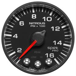 Auto Meter P320328 Spek-Pro Nitrous Gauge, 2-1/16, 0-1600 PSI, Flat