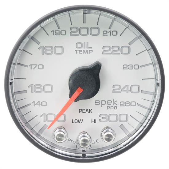 Auto Meter P322128 Spek-Pro Oil Temp Gauge, 2-1/16, 100-300 Deg., Flat