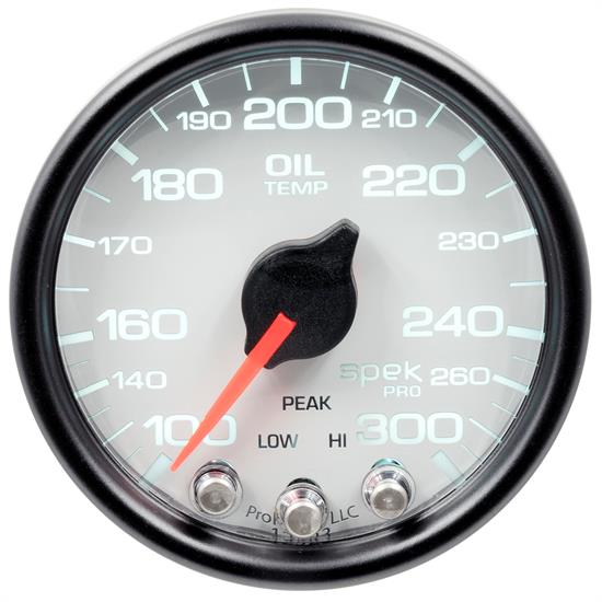 Auto Meter P32212 Spek-Pro Oil Temp Gauge, 2-1/16, 100-300 Deg., Domed