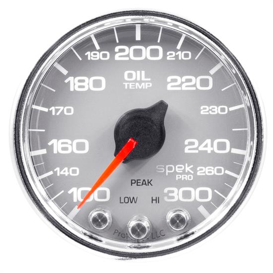 Auto Meter P32221 Spek-Pro Oil Temp Gauge, 2-1/16, 100-300 Deg., Domed