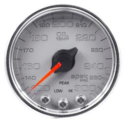 Auto Meter P32221 Spek-Pro Oil Temp Gauge, 2-1/16, 100-300 Deg., Domed