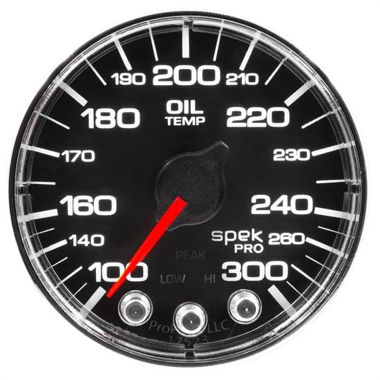Auto Meter P322318 Spek-Pro Oil Temp Gauge, 2-1/16, 100-300 Deg., Flat