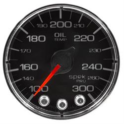 Auto Meter P322318 Spek-Pro Oil Temp Gauge, 2-1/16, 100-300 Deg., Flat