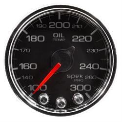 Auto Meter P32231 Spek-Pro Oil Temp Gauge, 2-1/16, 100-300 Deg., Domed