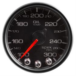 Auto Meter P32232 Spek-Pro Oil Temp Gauge, 2-1/16, 100-300 Deg., Domed