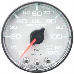 Auto Meter P325128 Spek-Pro Oil Pressure Gauge, 2-1/16, 0-120 PSI, Flat