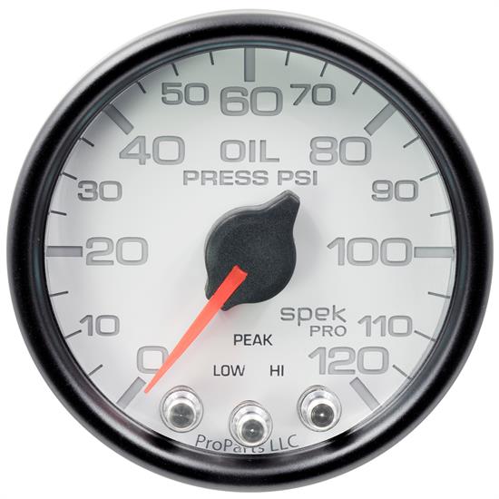 Auto Meter P32512 Spek-Pro Oil Pressure Gauge, 2-1/16, 0-120 PSI, Domed