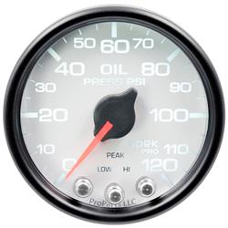 Auto Meter P32512 Spek-Pro Oil Pressure Gauge, 2-1/16, 0-120 PSI, Domed