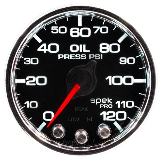 Auto Meter P32531 Spek-Pro Oil Pressure Gauge, 2-1/16, 0-120 PSI, Domed