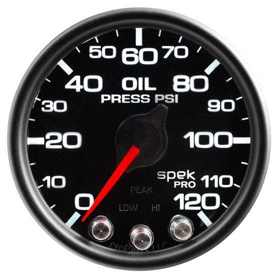 Auto Meter P32532 Spek-Pro Oil Pressure Gauge, 2-1/16, 0-120 PSI, Domed