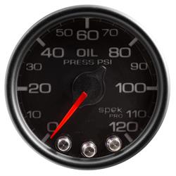 Auto Meter P32532 Spek-Pro Oil Pressure Gauge, 2-1/16, 0-120 PSI, Domed