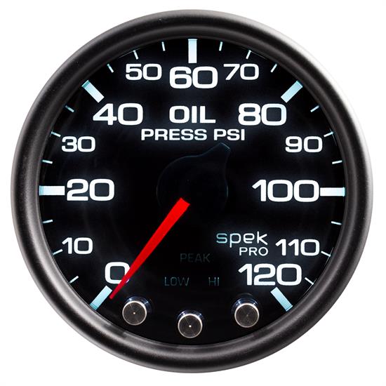 Auto Meter P32552 Spek-Pro Oil Pressure Gauge, 2-1/16, 0-120 PSI, Domed