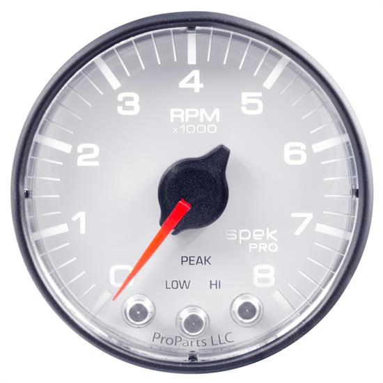 Auto Meter P334128 Spek-Pro Tachometer, 2-1/16, 0-8,000 RPM, Flat Lens