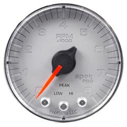 Auto Meter P334218 Spek-Pro Tachometer, 2-1/16, 0-8,000 RPM, Flat Lens