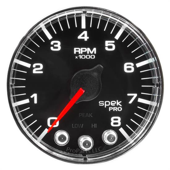 Auto Meter P334318 Spek-Pro Tachometer, 2-1/16, 0-8,000 RPM, Flat Lens