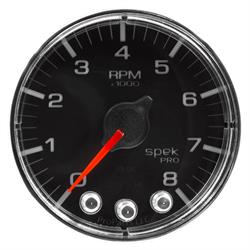Auto Meter P334318 Spek-Pro Tachometer, 2-1/16, 0-8,000 RPM, Flat Lens