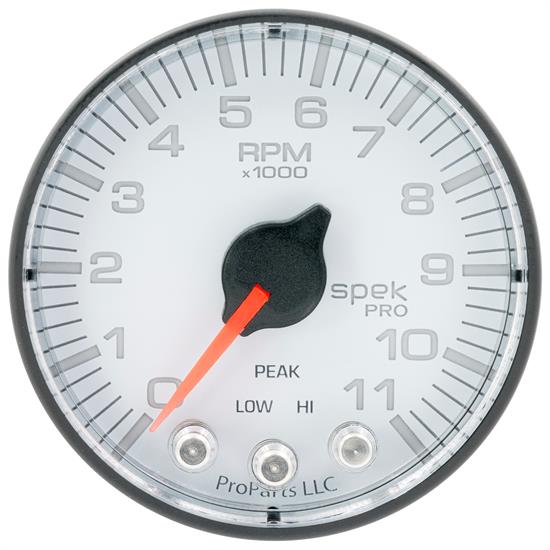 Auto Meter P336128 Spek-Pro Tachometer, 2-1/16, 0-11,000 RPM, Flat Lens
