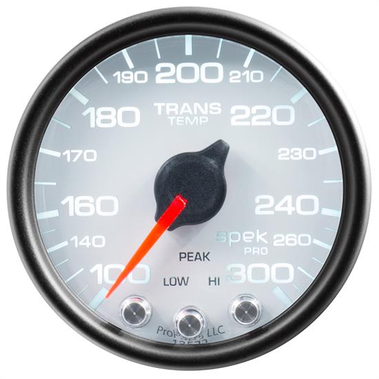 Auto Meter P34212 Spek-Pro Trans Temp Gauge, 2-1/16, 100-300 Deg., Domed