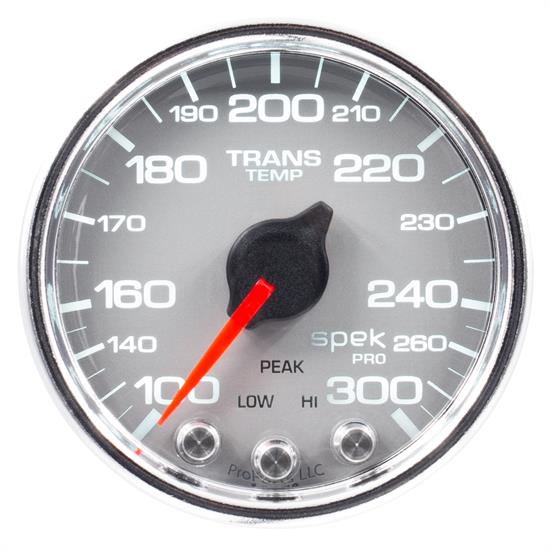 Auto Meter P34221 Spek-Pro Trans Temp Gauge, 2-1/16, 100-300 Deg., Domed