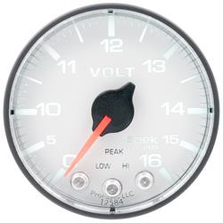 Auto Meter P344128 Spek-Pro Voltmeter, 2-1/16, 0-16V, Flat Lens