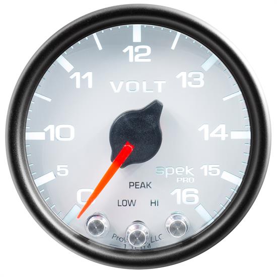 Auto Meter P34412 Spek-Pro Voltmeter, 2-1/16, 0-16V, Domed Lens