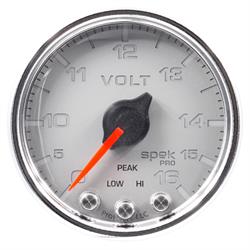 Auto Meter P34421 Spek-Pro Voltmeter, 2-1/16, 0-16V, Domed Lens