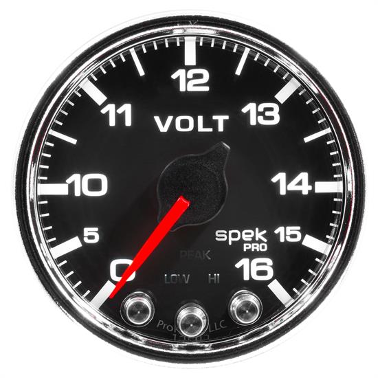 Auto Meter P34431 Spek-Pro Voltmeter, 2-1/16, 0-16V, Domed Lens