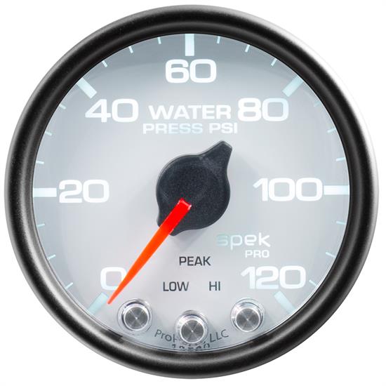 Auto Meter P34512 Spek-Pro Water Press. Gauge, 2-1/16, 0-120 PSI, Domed