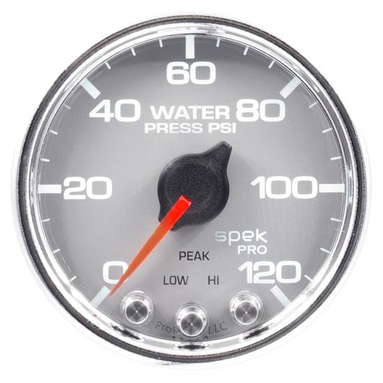 Auto Meter P34521 Spek-Pro Water Press. Gauge, 2-1/16, 0-120 PSI, Domed