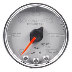Auto Meter P34521 Spek-Pro Water Press. Gauge, 2-1/16, 0-120 PSI, Domed