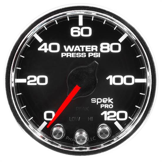 Auto Meter P34531 Spek-Pro Water Press. Gauge, 2-1/16, 0-120 PSI, Domed