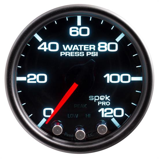 Auto Meter P34552 Spek-Pro Water Press. Gauge, 2-1/16, 0-120 PSI, Domed