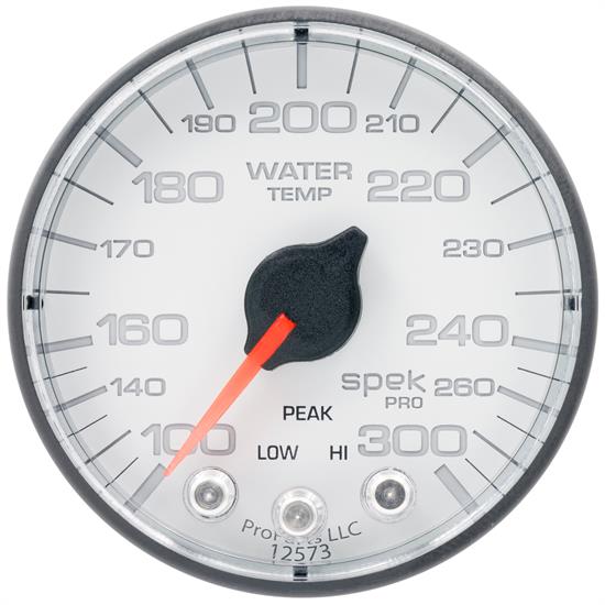 Auto Meter P346128 Spek-Pro Water Temp Gauge, 2-1/16, 100-300 Deg., Flat
