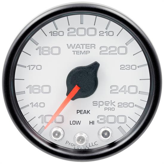 Auto Meter P34612 Spek-Pro Water Temp Gauge, 2-1/16, 100-300 Deg., Domed