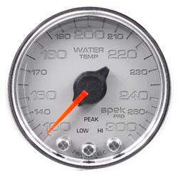 Auto Meter P34621 Spek-Pro Water Temp Gauge, 2-1/16, 100-300 Deg., Domed