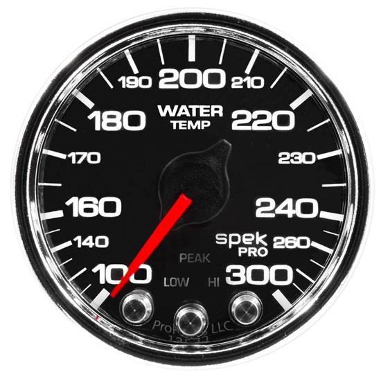 Auto Meter P34631 Spek-Pro Water Temp Gauge, 2-1/16, 100-300 Deg., Domed