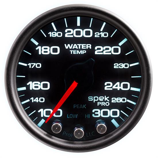 Auto Meter P34652 Spek-Pro Water Temp Gauge, 2-1/16, 100-300 Deg., Domed