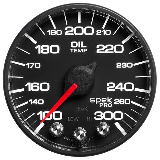 Auto Meter P52232 Spek-Pro Oil Temp Gauge, 2-1/16, 100-300 Deg., Domed