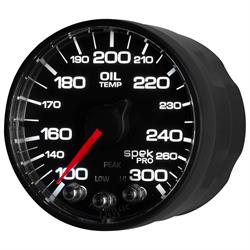 Auto Meter P52232 Spek-Pro Oil Temp Gauge, 2-1/16, 100-300 Deg., Domed
