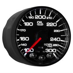 Auto Meter P52232 Spek-Pro Oil Temp Gauge, 2-1/16, 100-300 Deg., Domed