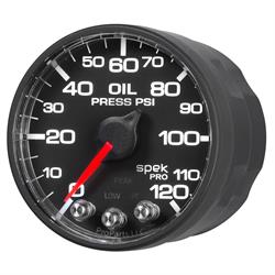 Auto Meter P525328 Spek-Pro Oil Pressure Gauge, 2-1/16, 0-120 PSI, Flat