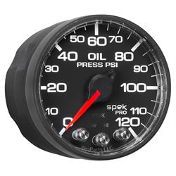 Auto Meter P525328 Spek-Pro Oil Pressure Gauge, 2-1/16, 0-120 PSI, Flat