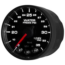Auto Meter P543328-N1 Spek-Pro Water Press. Gauge, 2-1/16, 0-35 PSI,
