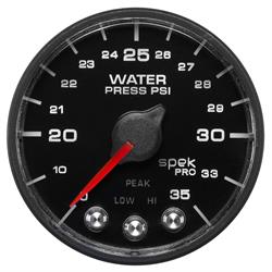 Auto Meter P543328-N1 Spek-Pro Water Press. Gauge, 2-1/16, 0-35 PSI,