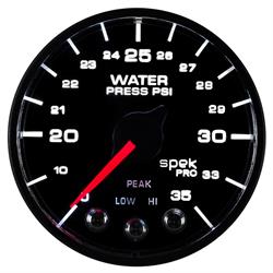 Auto Meter P543328-N1 Spek-Pro Water Press. Gauge, 2-1/16, 0-35 PSI,