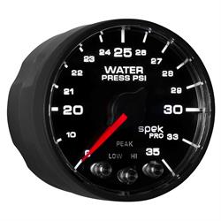 Auto Meter P543328-N1 Spek-Pro Water Press. Gauge, 2-1/16, 0-35 PSI,