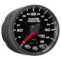 Auto Meter P543328-N1 Spek-Pro Water Press. Gauge, 2-1/16, 0-35 PSI,